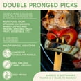 thumbnail image 2 of Wide Bamboo Double Prong Fondue Sticks Barbecue Grilling Kabob Skewers, 9.5" Long, 100 Pieces, 2 of 7