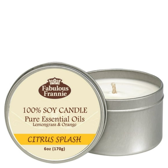 Fabulous Frannie Citrus Lover's All-Natural Soy Candles Cotton Wick High Pure Essential Oil Scent 40 Hours Burn Time Gift for Women & Men 6 Ounce (Pack of 1)