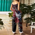 thumbnail image 3 of JULMCOMO American Flag Jumpsuits for Women Red White Blue Plus Size Star Cotton Linen Stars Stripes Overalls 1776 Sleeveless Adjustable Straps 4th of July Outfits Multicolor M, 3 of 4