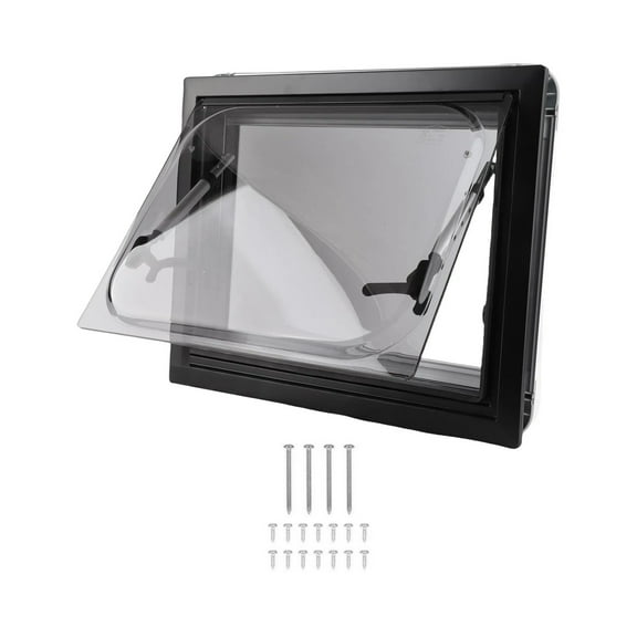 450*500mm RV Window with Screen Sunshade Double Layer UV Resistant Right Angle Push Out Window