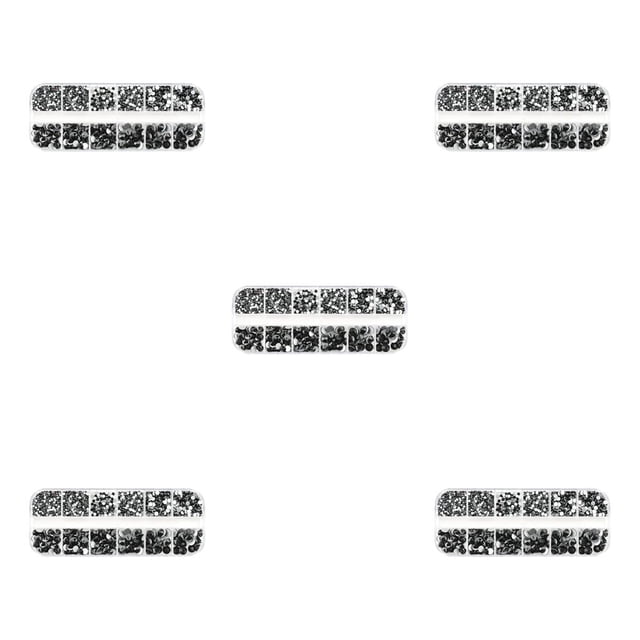 Vogacara 1 bolsa de cristal llamativo fondo plano brillo diamantes de imitación para uñas DIY artesanía dulce regalo para 430 negro 430 negro 5piezas