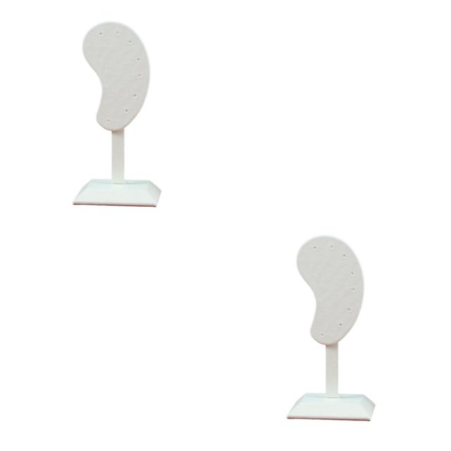 kurtrusly Earring Display Stand Muti-purpose Ear-Shape Organizer Bedroom Decor Holder beige PU 2Set