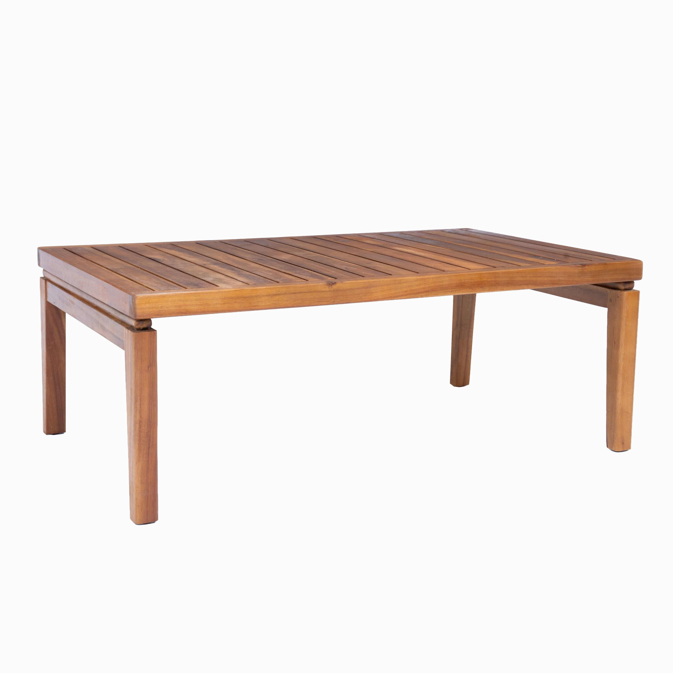 Christopher Knight Home 40" Farmhouse Acacia Wood Outdoor Coffee Table with Slatted Top, Teak