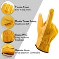 thumbnail image 2 of Gants de jardinage Gants de travail en peau de vache, Gants de travail en cuir respirant et flexible pour hommes et femmes, Gants de gréement robustes pour le jardinage, la pêche - M, 2 of 8