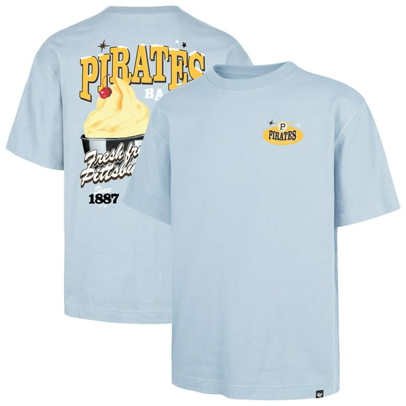 Men's '47 Light Blue Pittsburgh Pirates Ice Cream Parlor Foundation T-Shirt
