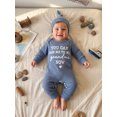 thumbnail image 6 of Miaouyo 2 Pcs Infant Baby Girl Boy Outfit Long Sleeve Crew Neck Romper and Hat Set, 6 of 9