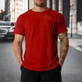 thumbnail image 3 of Mens Oversized T Shirt Summer Solid Casual Drop Shoulder Crew Neck Elbow Sleeve T Shirts for Man Streetwear, 3 of 5