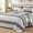 Grey-Full, variant on Grey Queen Size Quilt Set Boho Striped Bedspread