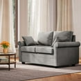Koorlian Loveseat Sleeper Sofa Bed, Corduroy Fabric Pull Out Mattress