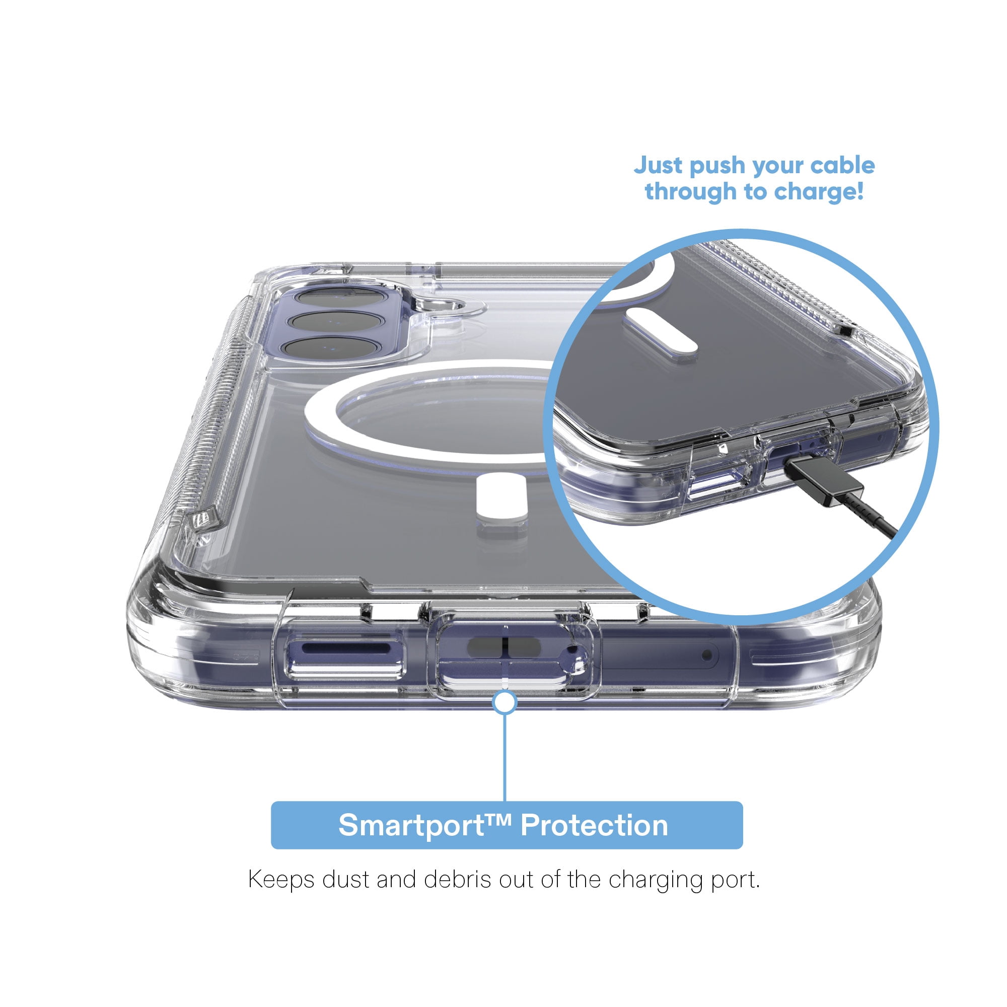 onn Rugged Phone Case for Samsung Galaxy S26 FE / S25 FE, Magnetic Compatible - Clear