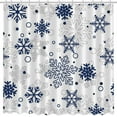 thumbnail image 2 of Winter Christmas Shower Curtains for Bathroom Blue Snowflake Shower Curtain Xmas Bathroom Decor Winter Holiday Washable Durable Fabric Bathroom Curtains 72x72 Inch, 2 of 6