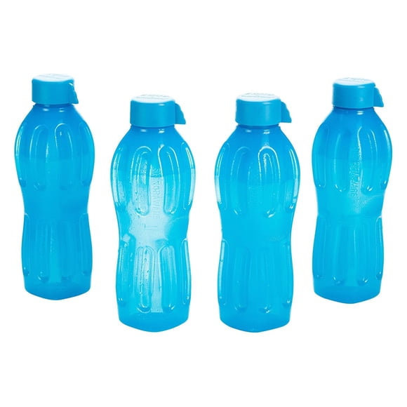 Botella de agua de plástico Signoraware Aqua Fresh, 500 ml, juego de 4, azul turco