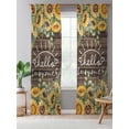 thumbnail image 5 of Sheer Curtains 96 Inches Long, Sunflower Semi Sheer Curtains Light Filtering Window Treatment, Yellow Summer Botanical Flowers Wooden Privacy Voile Drapes for Living Room Bedroom 52x96 Inch, 5 of 7