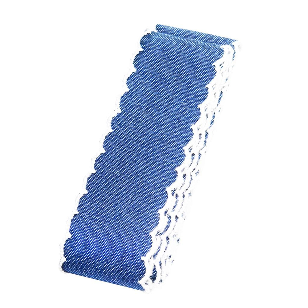 2 Yards Denim Ribbon Sewing Trim Embellishment Blue For Wrapping - Light blue, 40mm
