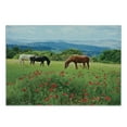 thumbnail image 3 of Horses Cutting Board, Various Kinds of Horses Eating Grass in Field Mountain Landscape Rural Scene Print, Decorative Tempered Glass Cutting and Serving Board, Small Size, Multicolor, by Ambesonne, 3 of 5