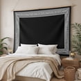 thumbnail image 3 of Black Geometric Tapestry for Bedroom Wall Hanging Tapestry, Country Farm Traditional Chinese Tile Ceiling Backdrop Tapestries Poster Blanket Wall Decor for Teens Room Living Room Dorm 39" x 59", 3 of 8