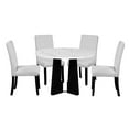 thumbnail image 6 of Harper & Bright Designs 5 Piece Round Dining Table Set for 4, Modern Marble Dining Table and 4 High Back Upholstered Chairs for Dining Room Kitchen, Beige + White, 6 of 19
