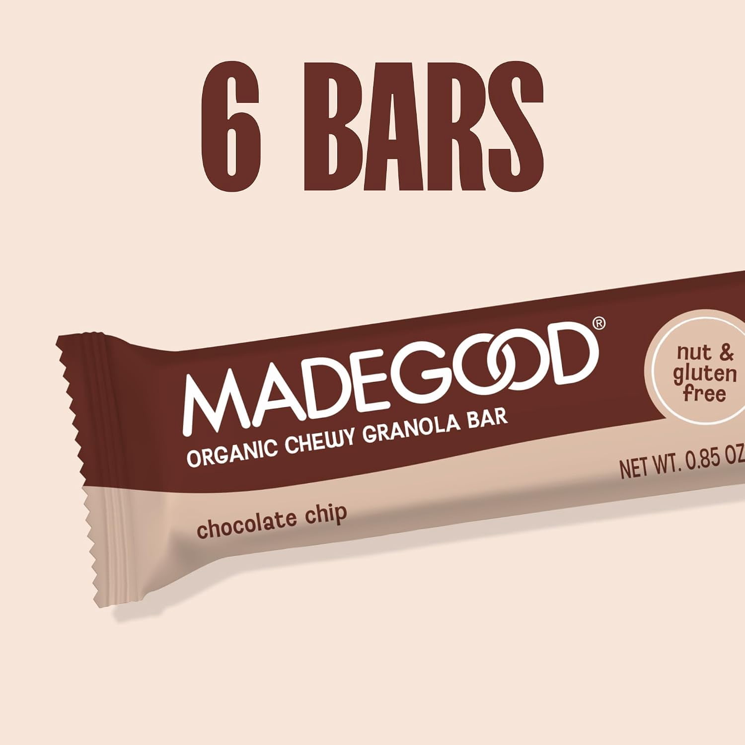 MadeGood Organic Granola Bars Gluten Free Chocolate Chip 6 Bars Pack of 3