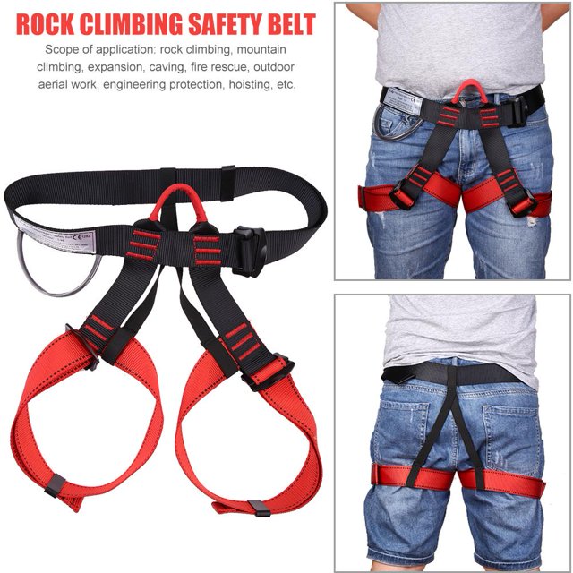 Arnés de escalada en roca al aire libre Soporte de cintura Cinturón de seguridad de medio cuerpo (Rojo) Ndcxsfigh Nuevos Originales