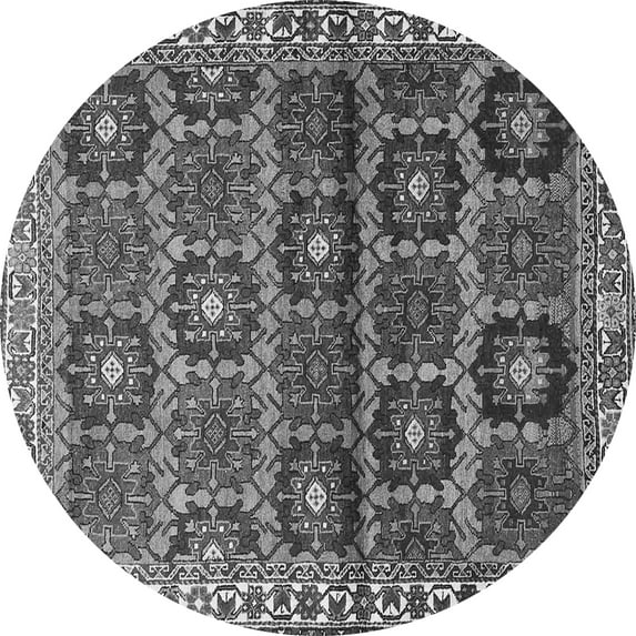 Ahgly Company Indoor Round Persian Gray Traditional Area Rugs, 5' Round