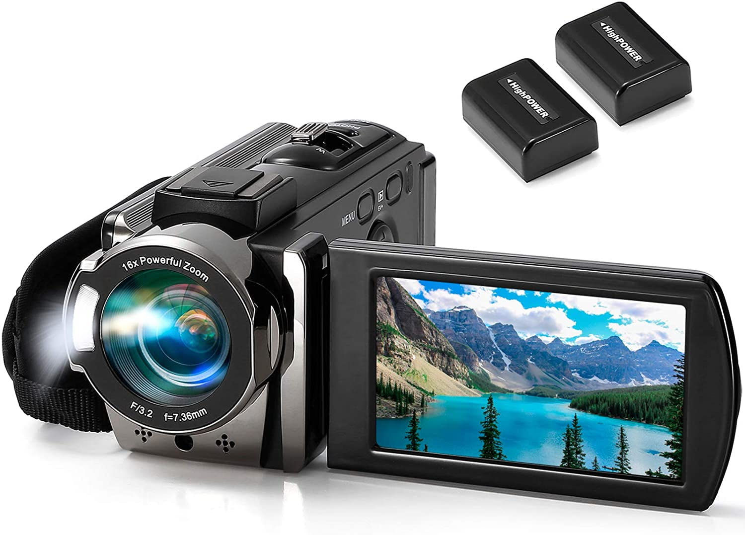 Video Camera Camcorder Digital Camera Recorder Full HD 1080P 15FPS 24MP 3.0  Inch 270 Degree Rotation LCD 16X Digital Zoom Camcorder Camera with 2  Batteries(Black) - Walmart.com
