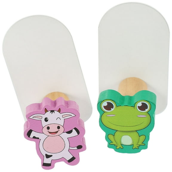 HOMOBABE 2Pcs Cute Wall Hooks for Bedroom Bathroom Closet Decorative Wall Hanging Punch-Free Installation