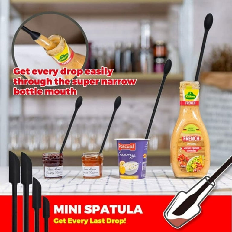 Long Handle Silicone Jar Spatula Kitchen Scraper Spatula Non - Temu