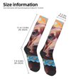 thumbnail image 4 of Fotbe Painted Flower Puppy print Women's Men's Novelty Crew Socks Cotton Socks Knee High Socks for Walking,Running,Nurses,Pregnancy, 4 of 8
