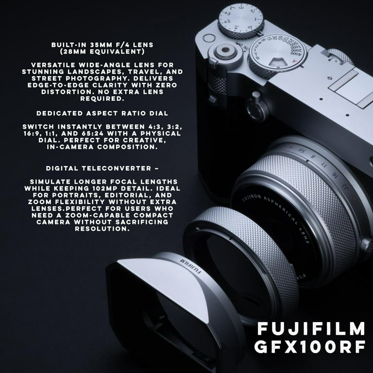 FUJIFILM GFX100RF 102MP Large Format Mirrorless Digital Camera