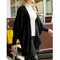 thumbnail image 2 of Doublju Womens Long Dolman Sleeve Open Front Round Shape Waffle Cardigan, 2 of 5
