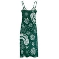 thumbnail image 5 of Dark Green Paisley Floral Pattern Design Sleeveless Dress for Women Clothing Female Women's Summer Skirt, 5 of 7