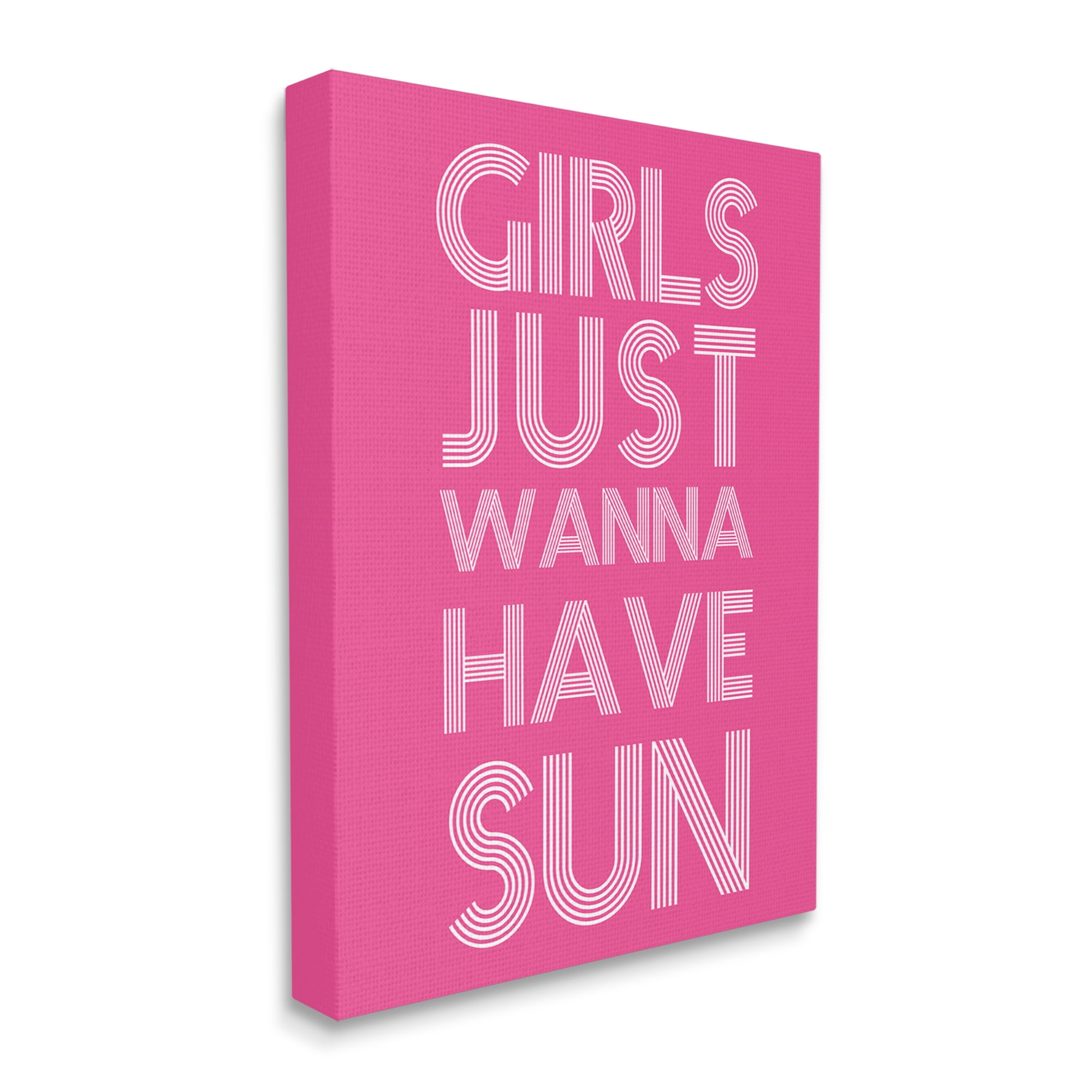 Stupell Industries Girls Wanna Have Sun Pink Retro Summer Graphic Art Gallery Wrapped Canvas Print Wall Art, Design by Daphne Polselli