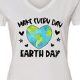 thumbnail image 4 of Inktastic Make Every Day Earth Day with Hearts and Stars Women's V-Neck T-Shirt, 4 of 5