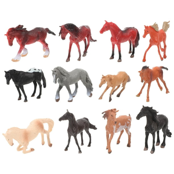 FELTECHELECTR 12 figuras de caballos adorables, interesantes figuras de caballos, juguetes decorativos, caballos, suministros para niños.