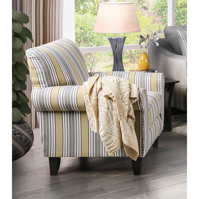 Furniture Of America Kayley Chenille Accent Chair In Patterned Yellow Walmart Com Walmart Com