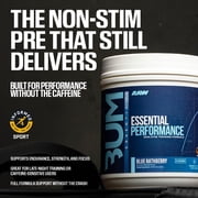 RAW Nutrition Essential Performance Non-Stim Pre-Workout, Blue Raspberry, 30 Servings