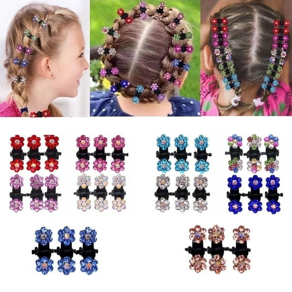Rongsi 30Pcs Hair Claw Clips Women Girls Glitter Rhinestone Pattern No Slip Grip Jaw Clips
