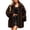 01#Black, variant on Mid Length Faux Fur Teddy Coat for Women Oversized Long Sleeves Winter Furry Overcoat Soft Warm Open Front Fluffy Outerwear