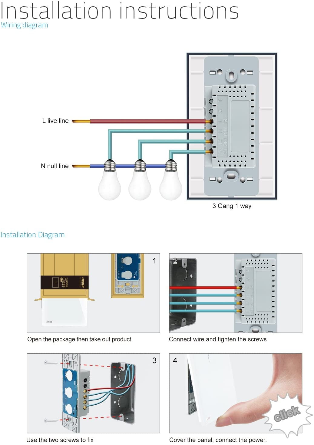 Touch wall light switch схема