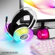 ENHANCE Theorem 3 White Headset - PC Gaming Headset with Built-In Bass Resonators, 2.0 Stereo Sound