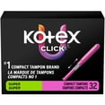thumbnail image 1 of U by Kotex Click Compact Tampons, Super, Unscented, 32 Count, 1 of 9