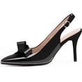 thumbnail image 2 of Women's Sexy Slingbacks Bow Stiletto Heels Closed Pointed Toe Pumps Bead Buckle Strap High Heels Dress Shoes, 2 of 12