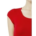 thumbnail image 4 of J. METHOD Women's Short Sleeve Scoop Neck Crop Top Solid Basic Casual Cropped T Shirts NEWT18 Red M, 4 of 6