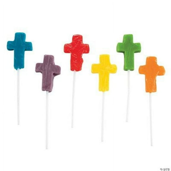 Mini Cross-Shaped Lollipops, 144 Pieces, Assorted Flavors and Colors