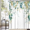 thumbnail image 3 of Sage Green Eucalyptus Shower Curtain for Bathroom Plant Botanical Eucalyptus Leaf Watercolor Greenery Leaves Floral Bathroom Curtain Waterproof Fabric Shower Curtain Sets 72×72 Inches, 3 of 5