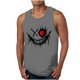 thumbnail image 2 of Ceisia Men's Slim Fit Crew Neck Sleeveless Tank Top Edgy Demon Smile Graphic Print Athletic Shirt Gray XL Gifts, 2 of 5