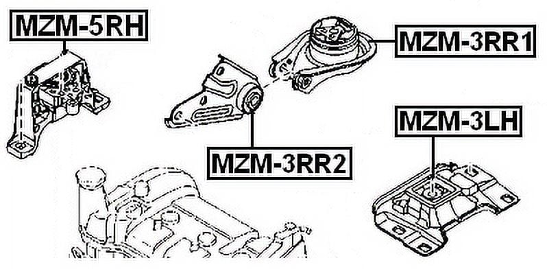 Febest RIGHT ENGINE MOUNT (HYDRO) # MZM-5RH OEM BBM4-39-060B