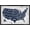 Black Framed Version, variant on Geography - USA Map Navy Blueprint 26 Wall Poster, 14.725" x 22.375"