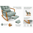 thumbnail image 6 of Homefun Corduroy Rocking Chair Wood Frame with Footrest Adjustable Back Storage Pocket for Nursery Living Room,Mint Green, 6 of 7