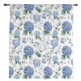 thumbnail image 2 of Blue Spring Floral Semi Sheer Curtains Drapes for Living Room, Bedroom, French Doors Window 45 Inches Long, Watercolor Botanical Elegant Rod Pocket Chiffon Curtain Drapery Voile Draperies Panel, 2 of 6